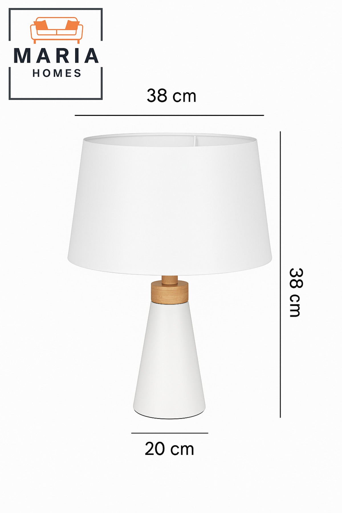 Modern White Table Lamp Minimalist Bedside Light for Bedroom, Living Room & Office