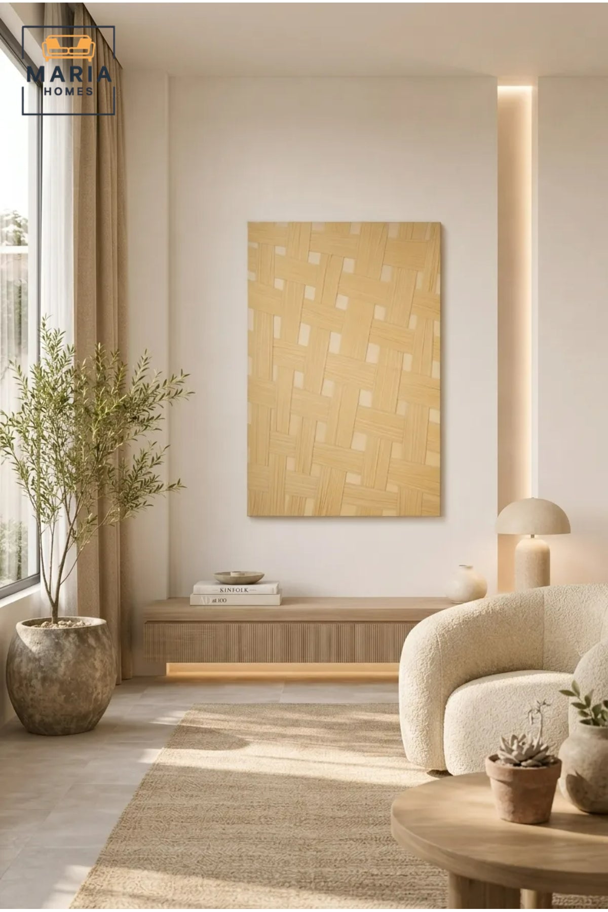 Natural Woven Pattern Wall Art √ê Textured Abstract Decorative Panel for Modern Interiors