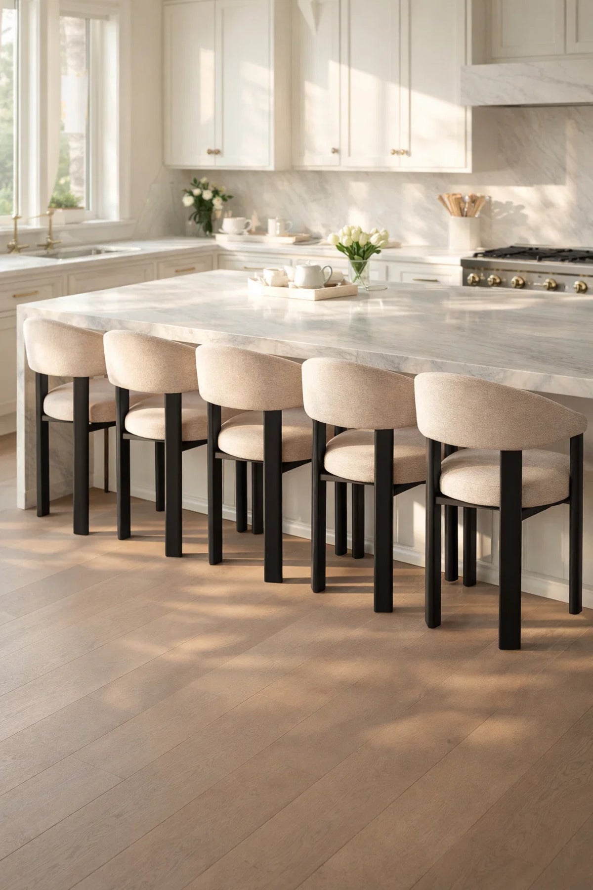 Beige Armchair with Black Wooden Legs, 79x48x49 CM beige armchair Dining Room Chair