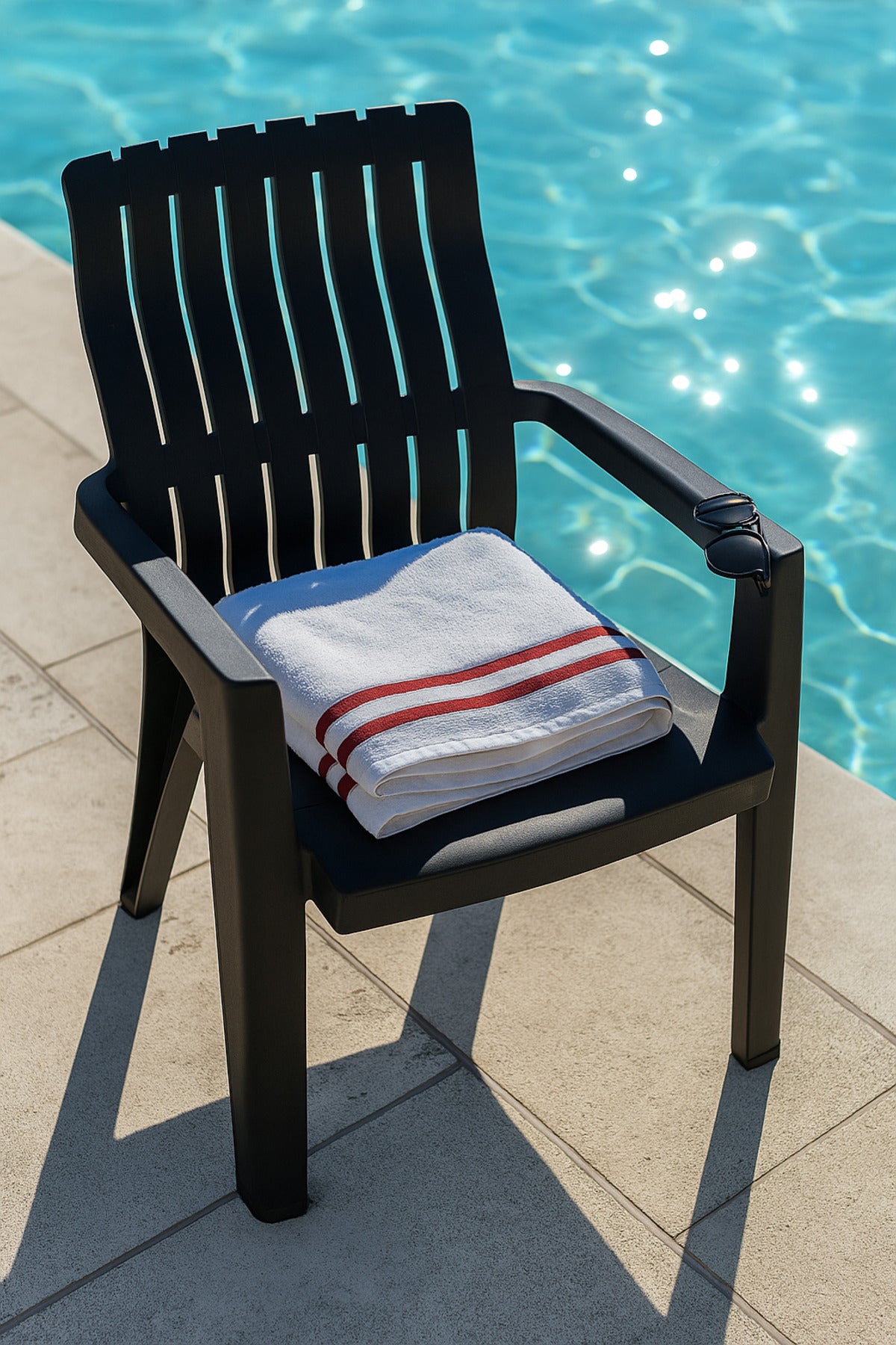 Black Plastic Arm Chair Ð Durable Outdoor & Indoor Stackable Garden Patio Chair