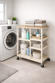 Multi-Tier Storage Shelf with Wheels 80_40_85 cm