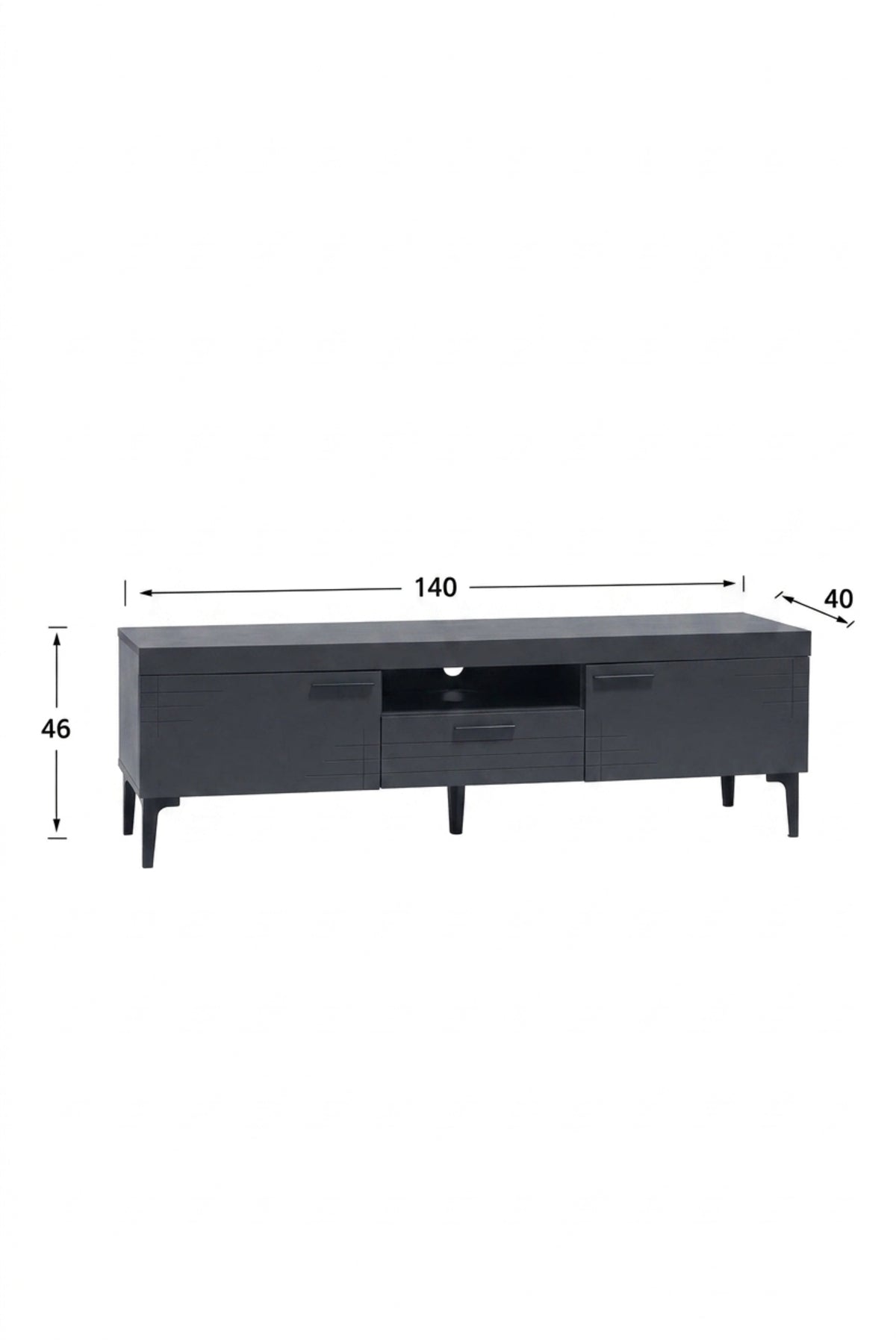 Modern TV Unit Entertainment Center with Storage Drawers Media Console TV Stand Grey