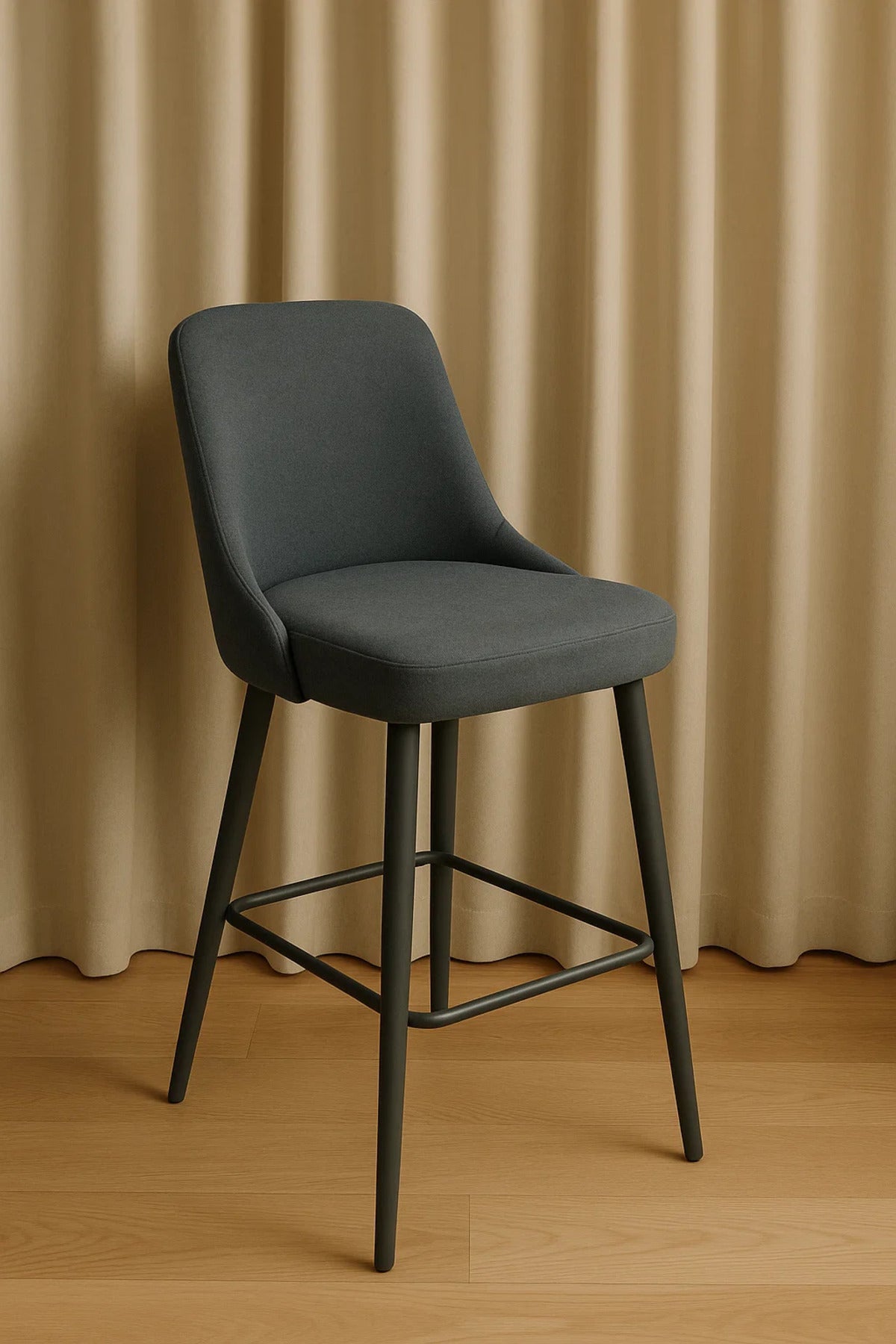 Modern Upholstered Bar Stool with Metal Legs Ð Elegant & Comfortable Counter Seating Chai