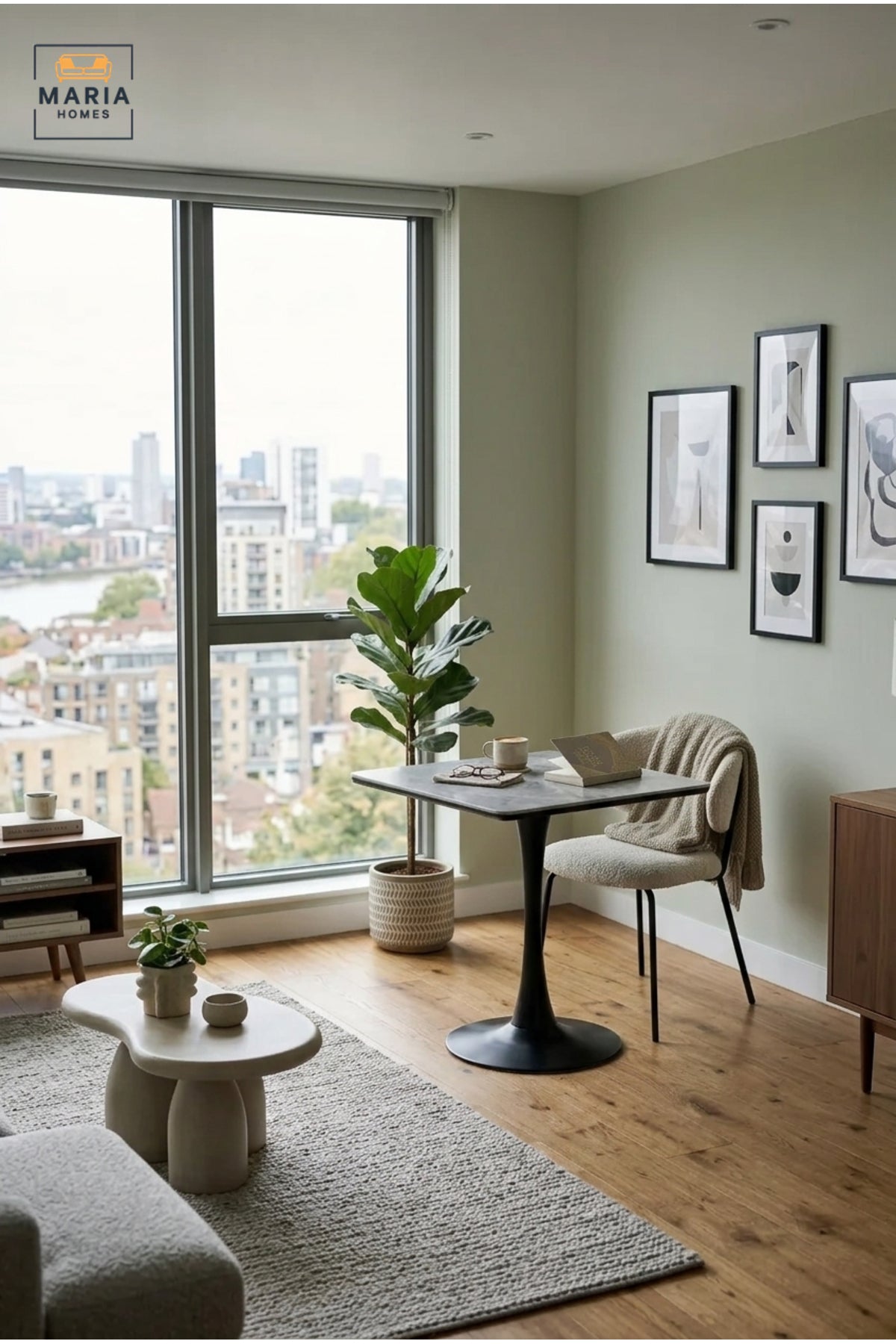 Modern Square Caf≈Ω Table with Marble-Effect Top √ê Pedestal Bistro Table for Caf≈Ω, Restaurant & Coffee Shop