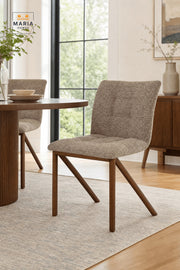 Coffee Brown Upholstered Dining Chair with Wood-Look Legs for Home and Dining Rooms