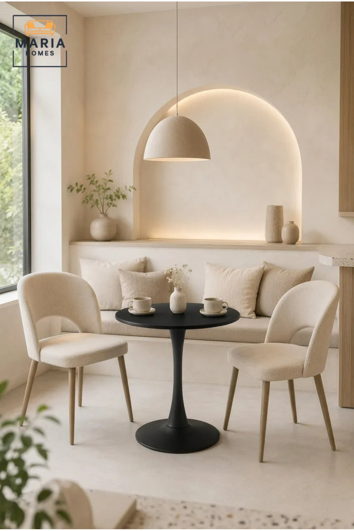 Modern Round Pedestal Dining Table Black Finish for Cafe Kitchen Dining Room Furniture