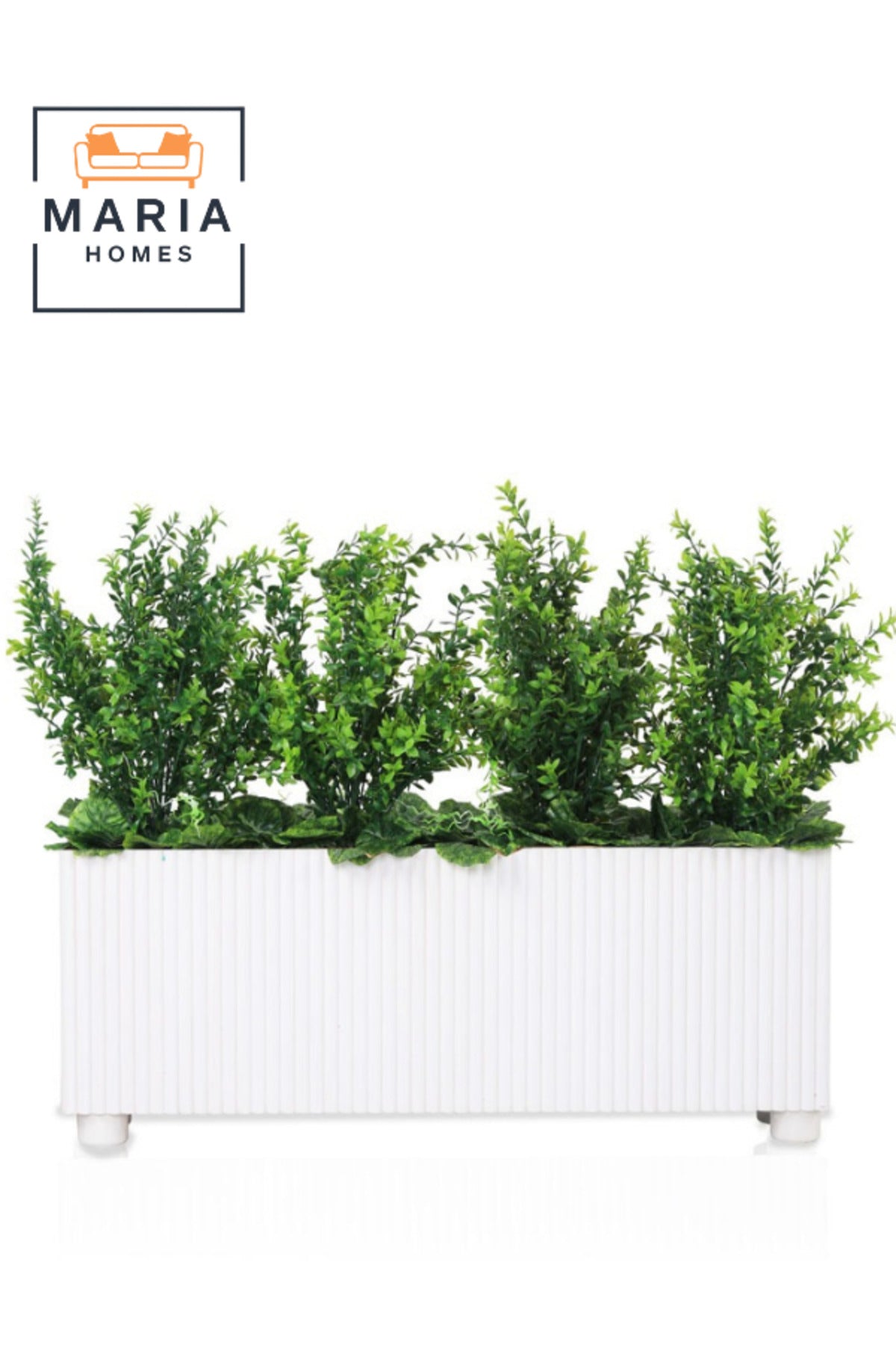 Artificial Green Plant 65_80 cm Ð Decorative Indoor Plant with White Striped Wooden Pot for home