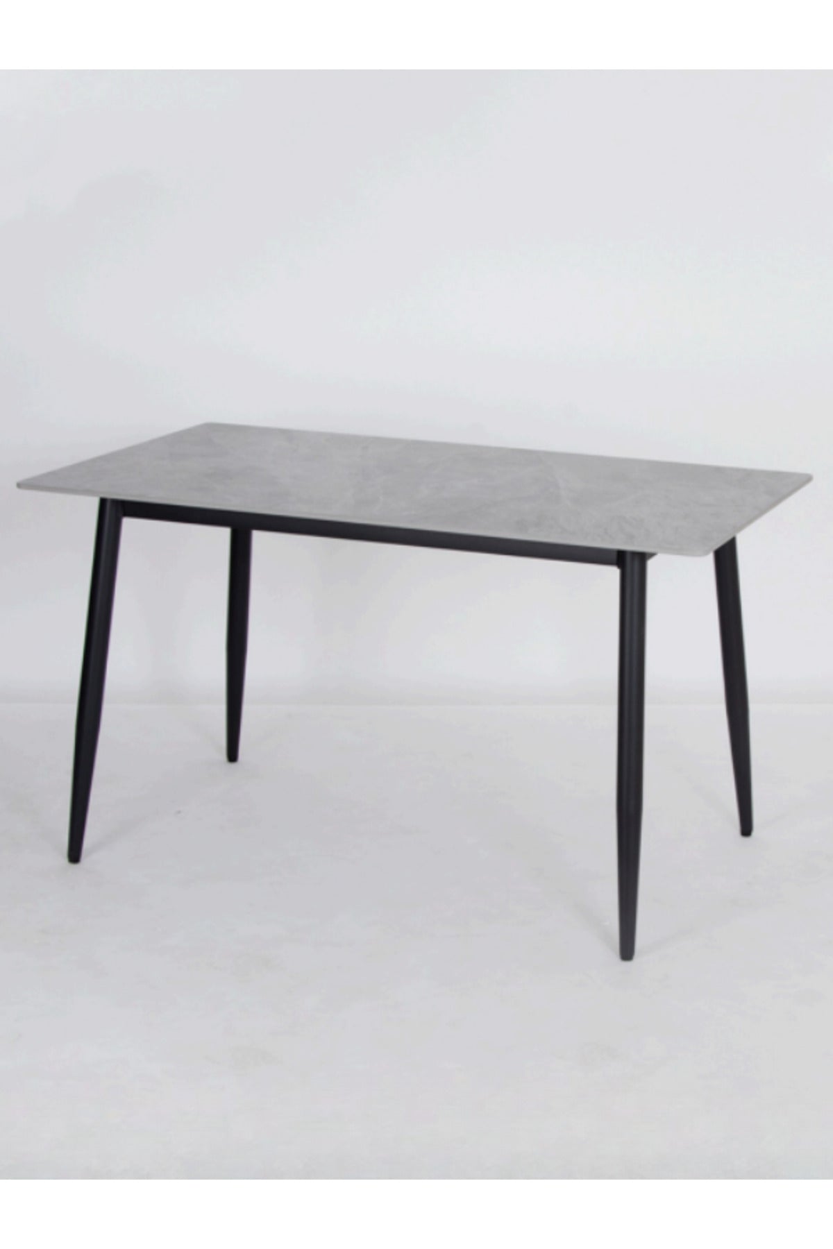 Modern Grey Dining Table with Black Legs Ð 130_70_73 cmElegant Rectangular Table for Home