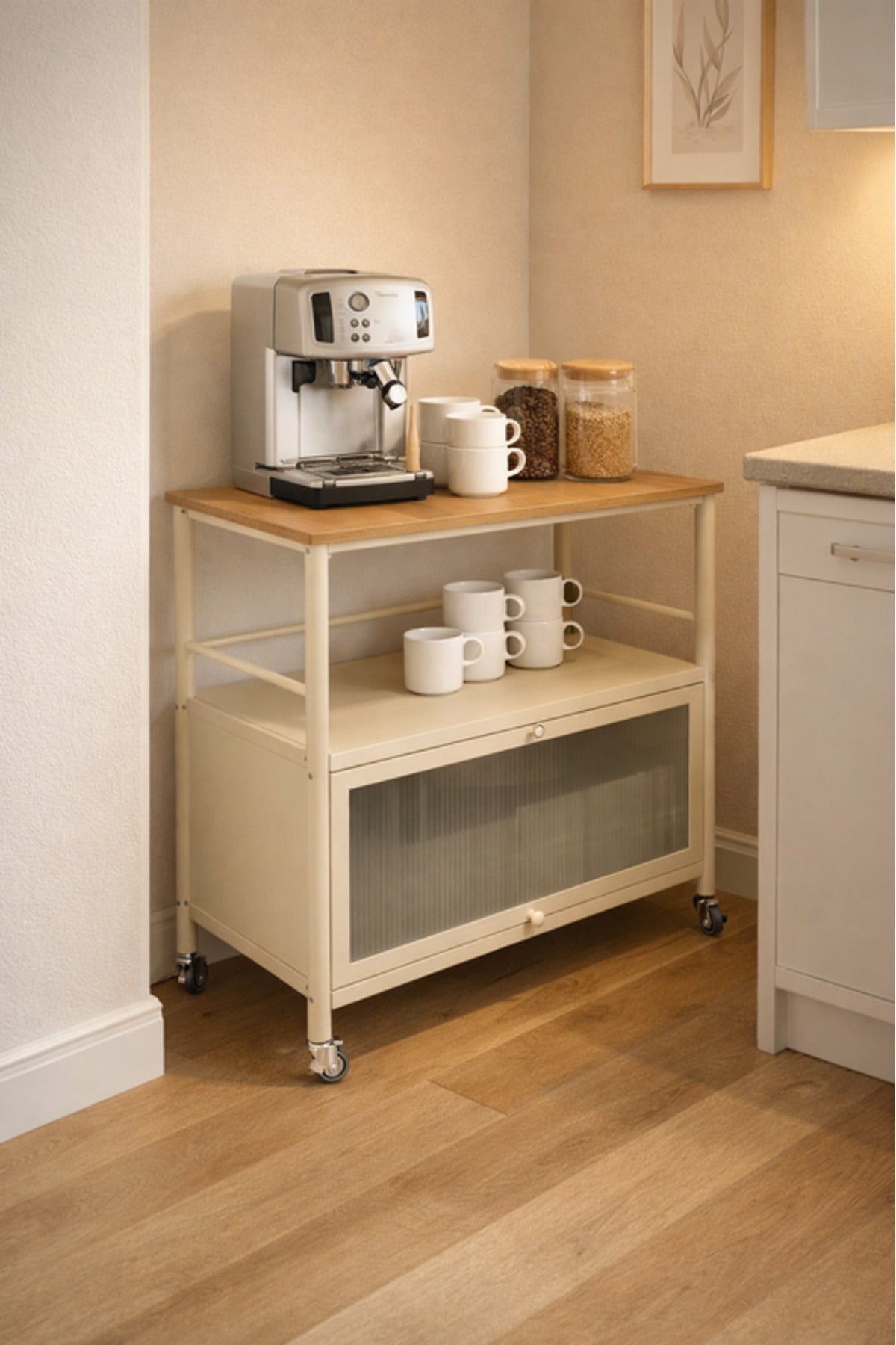 Mobile Storage Cabinet Shelf with Wheels 60_40_80 cm Multi-Purpose Organizer
