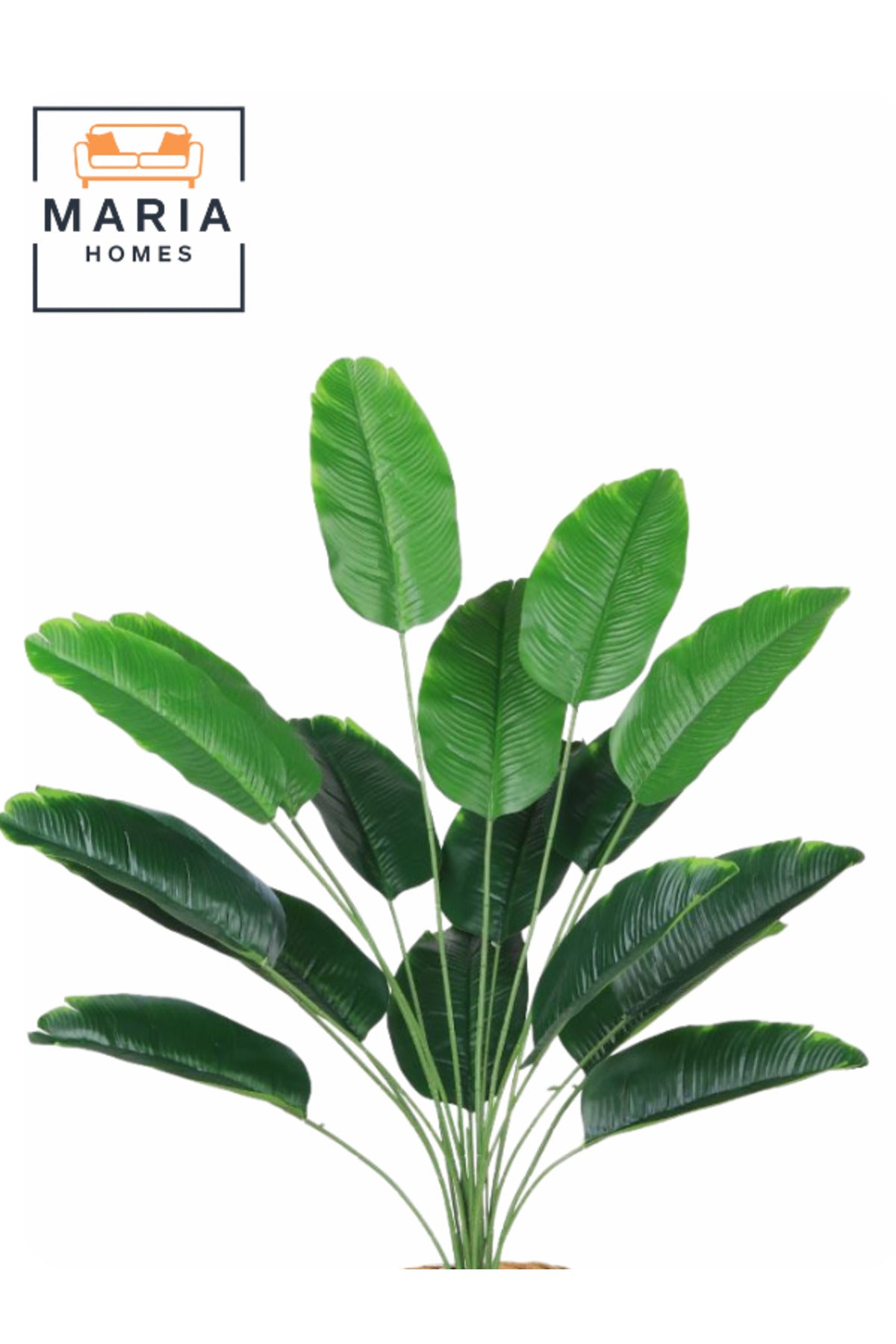 Artificial Banana Leaf Plant 80 cm – 18 Leaves with Woven Basket Pot for home & office