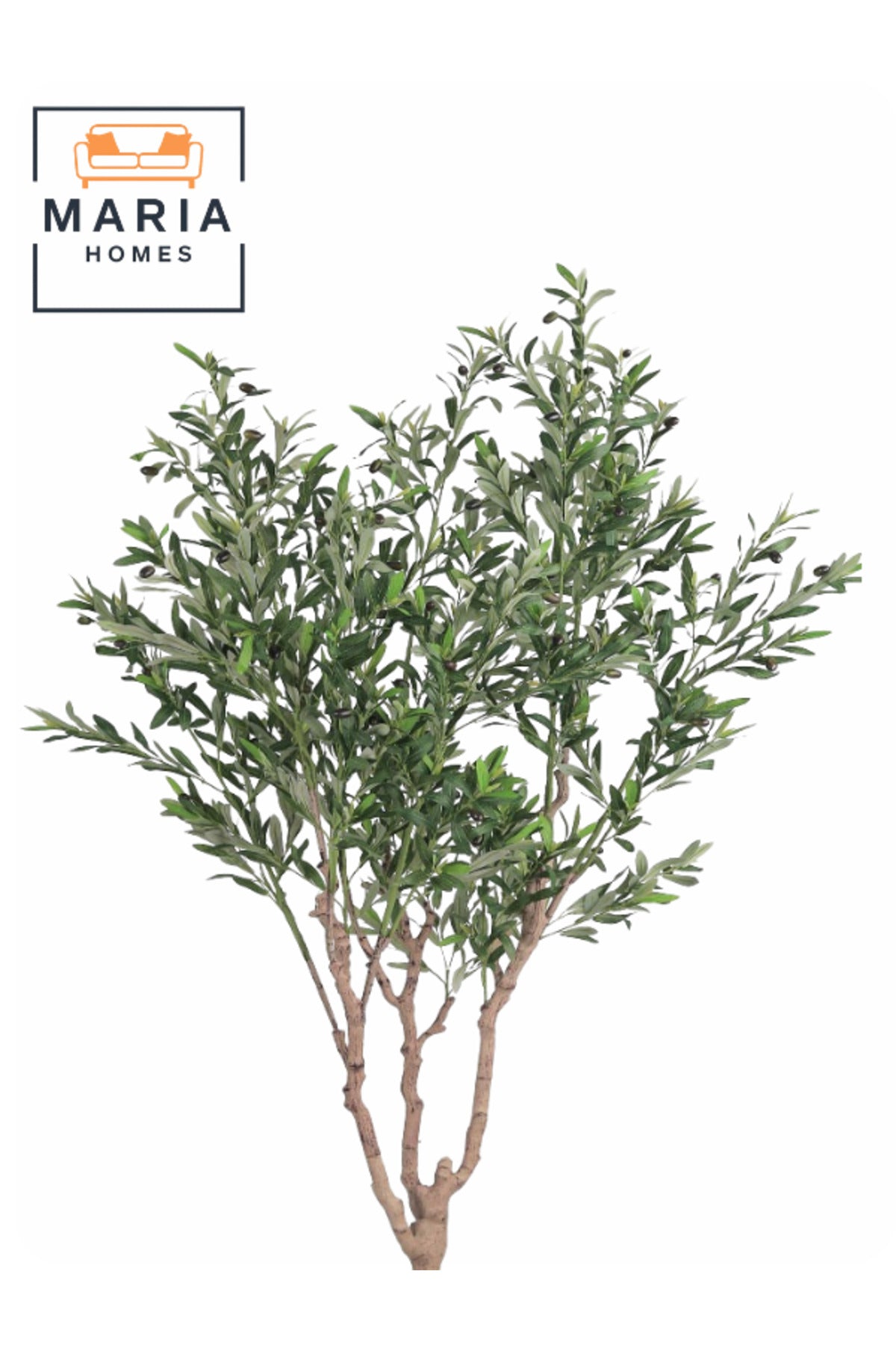 Artificial Olive Tree 210 cm – Green Foliage with Gold Plastic Pot for home & office decor