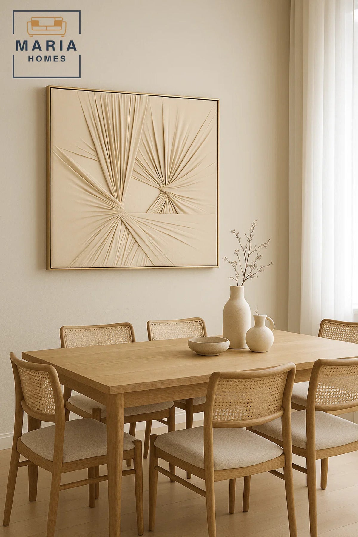 Beige Textured Abstract Wall Art – Modern Minimalist Canvas Decor for Living Room & Bedroom 100*100