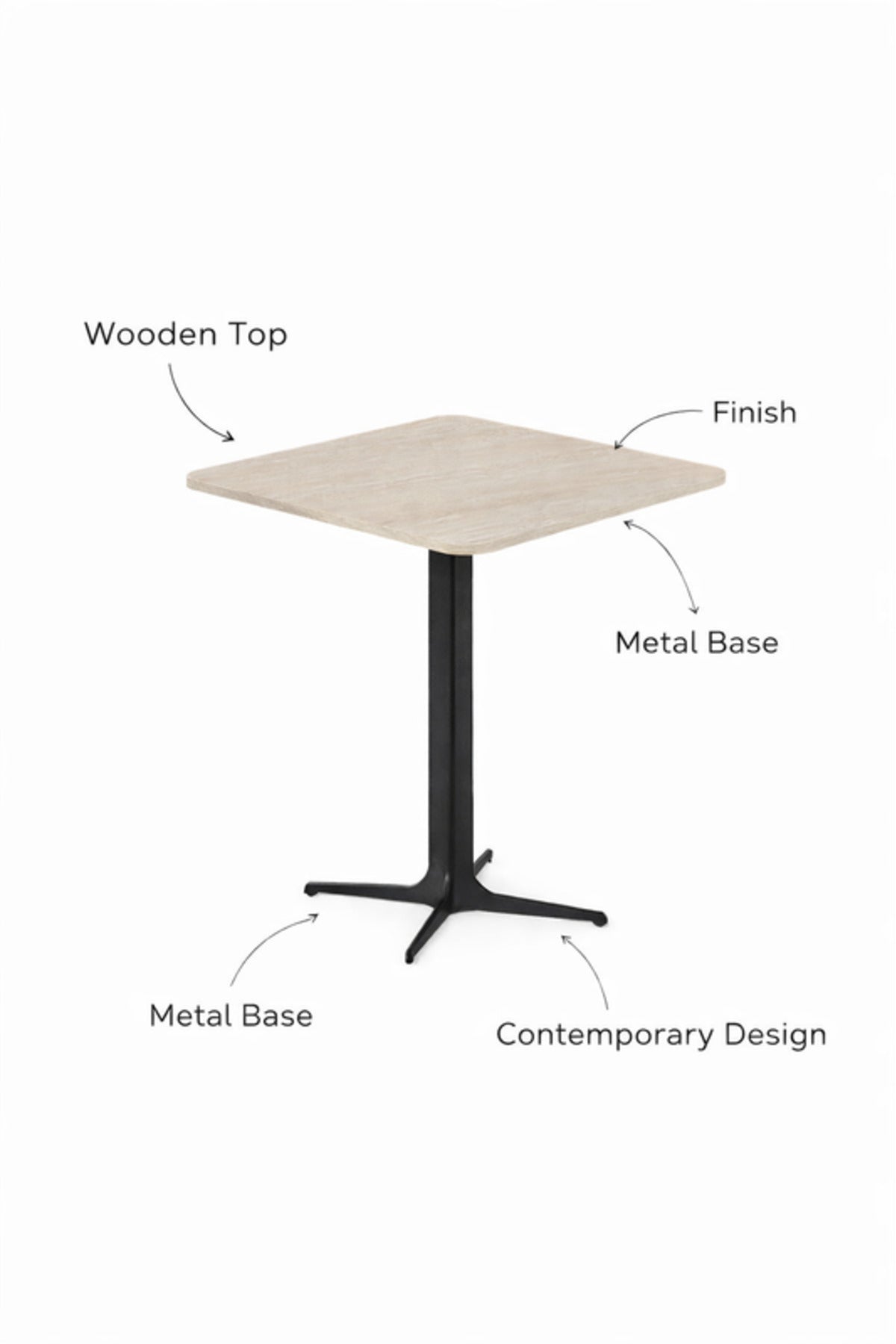 Beige Coffee Table with Black Base, 60x60x75 CM beige coffee table Dinner