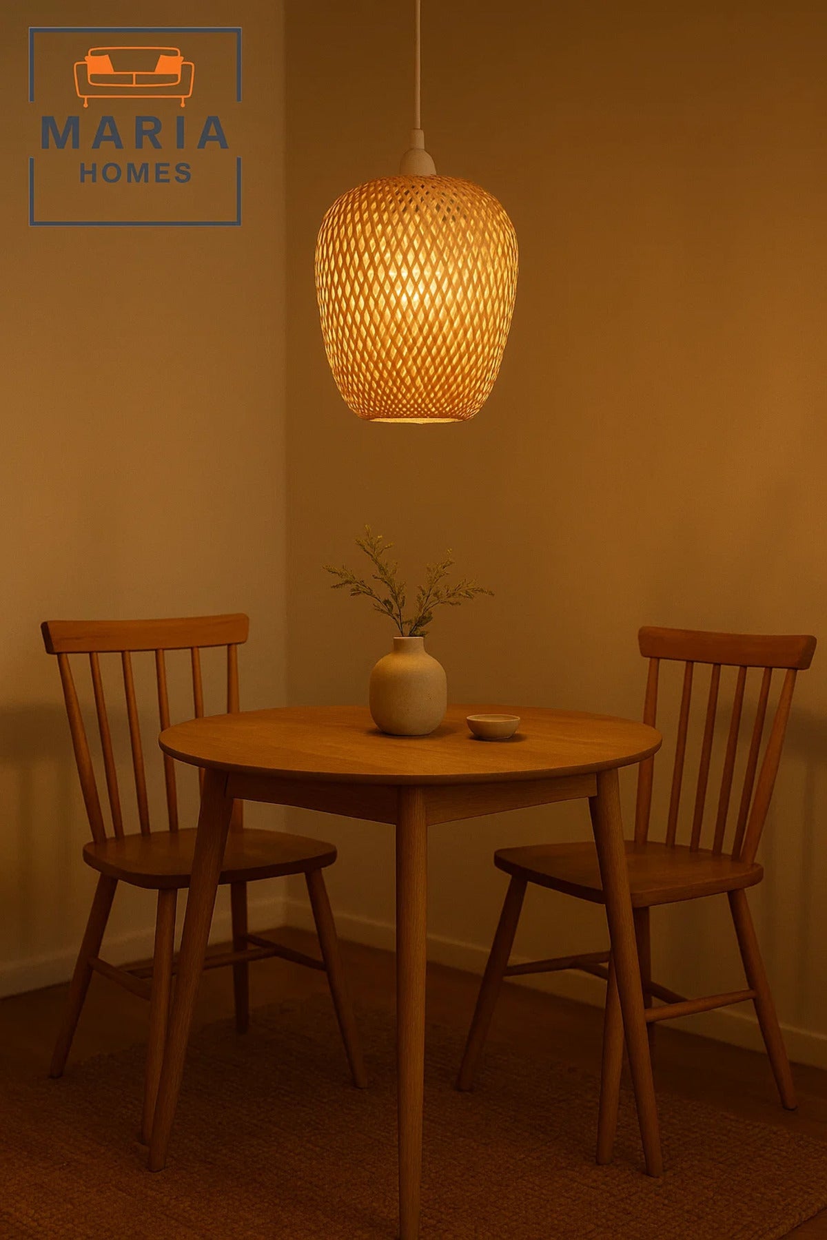Handwoven Tall Rattan Pendant Light