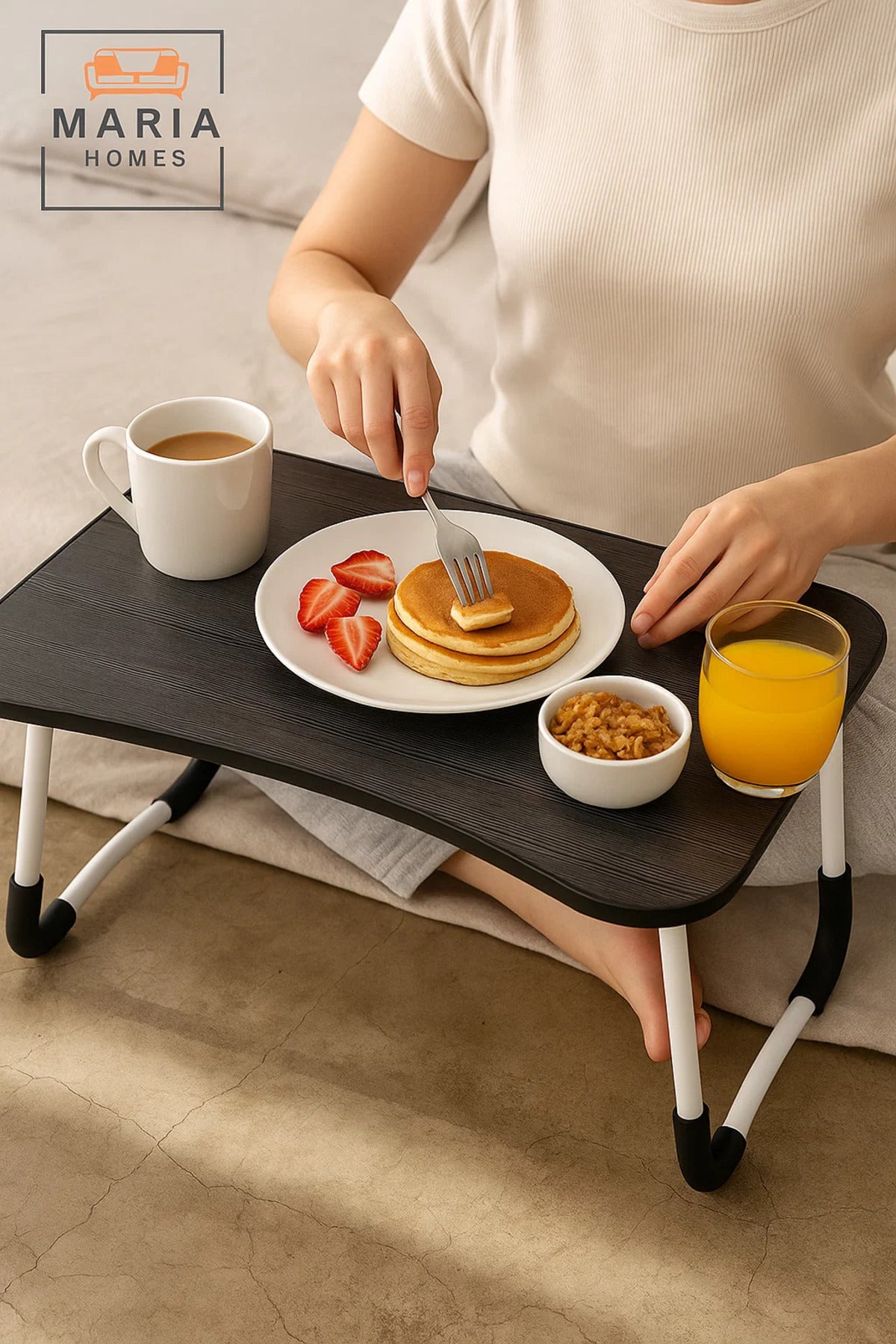 Black Foldable Laptop Table with Tablet Slot Ð Portable Bed & Sofa Desk