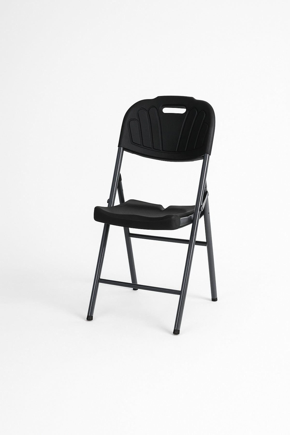 Black Folding Chair Ð Durable Plastic Seat with Metal Frame for Indoor, Outdoor & Event Use