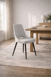 Light Grey Fabric Dining Chair 87x49x46cm Modern light grey fabric Kitchen
