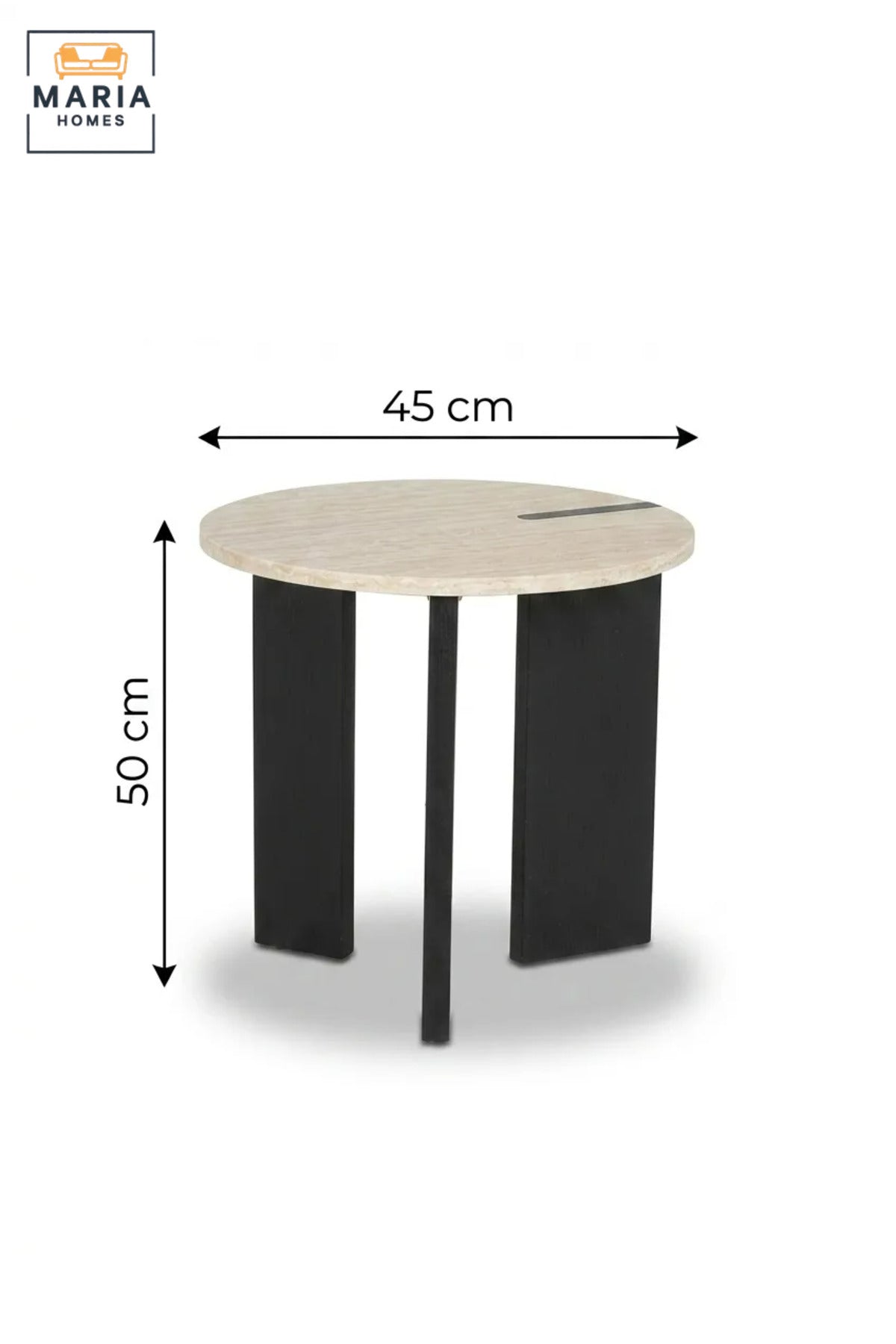 Modern Round Side Table with Wooden Top & Wooden Base, Contemporary End Table for Living Room, Bedroom, Office & Lounge