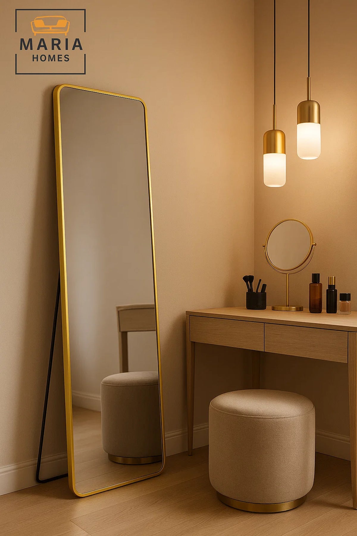 Gold Full Length Standing Mirror Modern Dressing Floor Mirror Home D≈Ωcor Wall Mounted 170x50