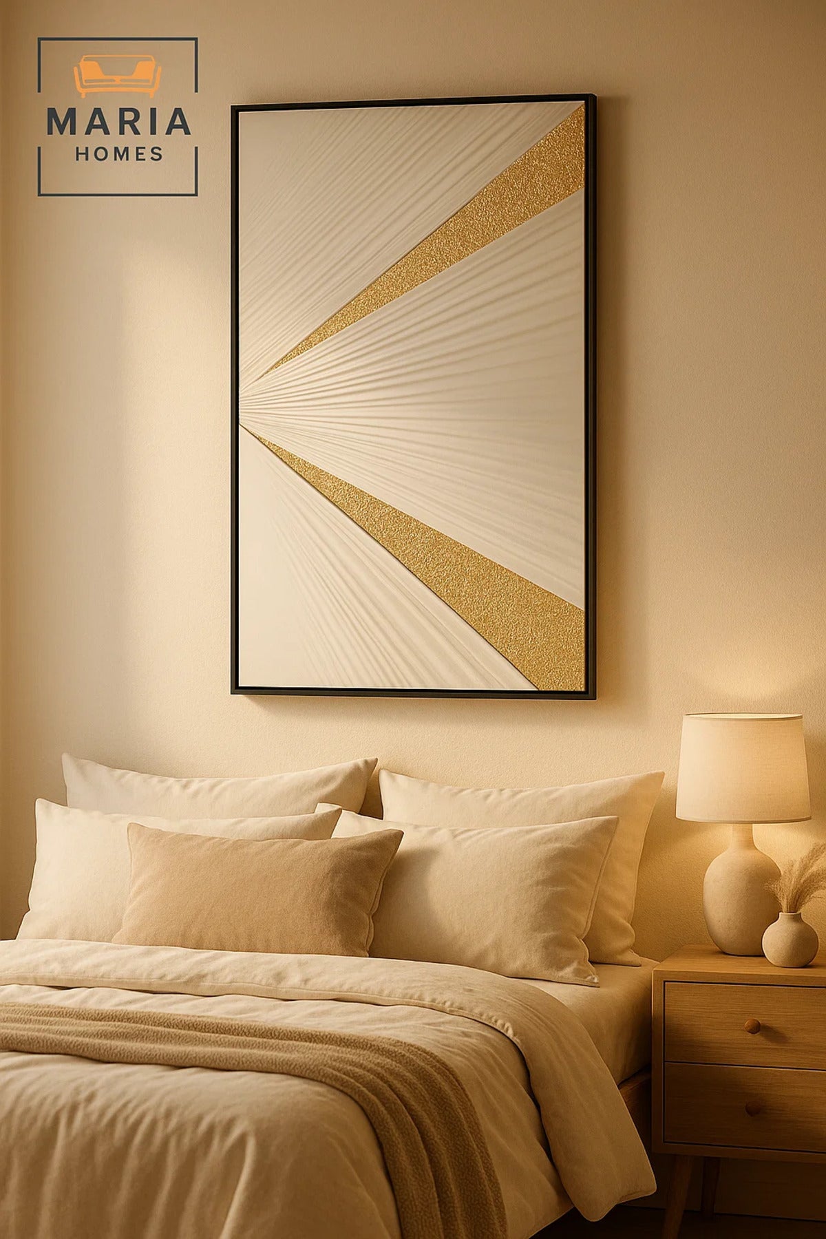 White and Gold Abstract Folded Wall Art Modern Luxury Textured Decor for Living Room 80*120CM