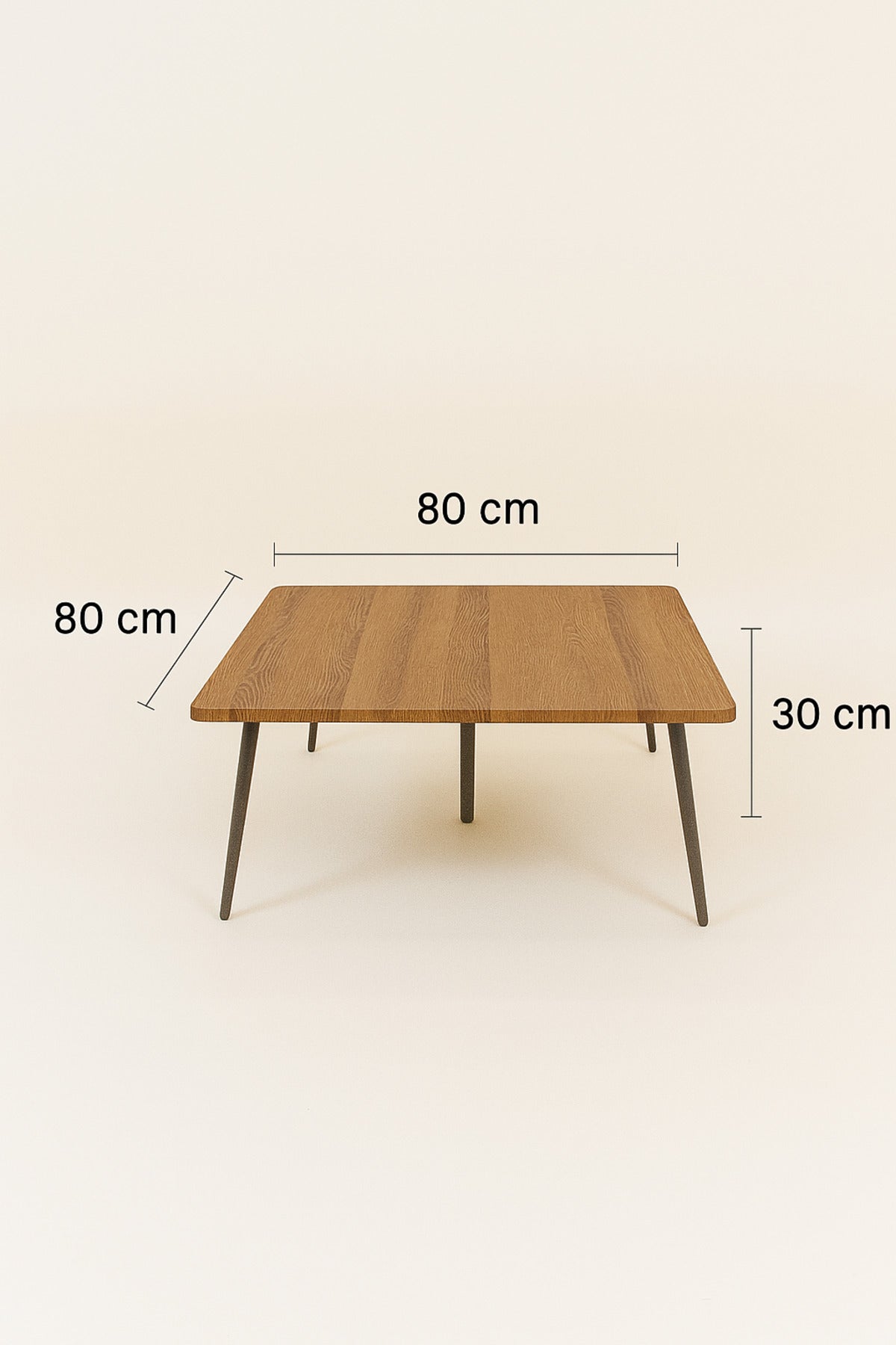 Modern Brown Wooden Coffee Table with Black Metal Legs Ð Rectangular Living Room Table 80_30 cm