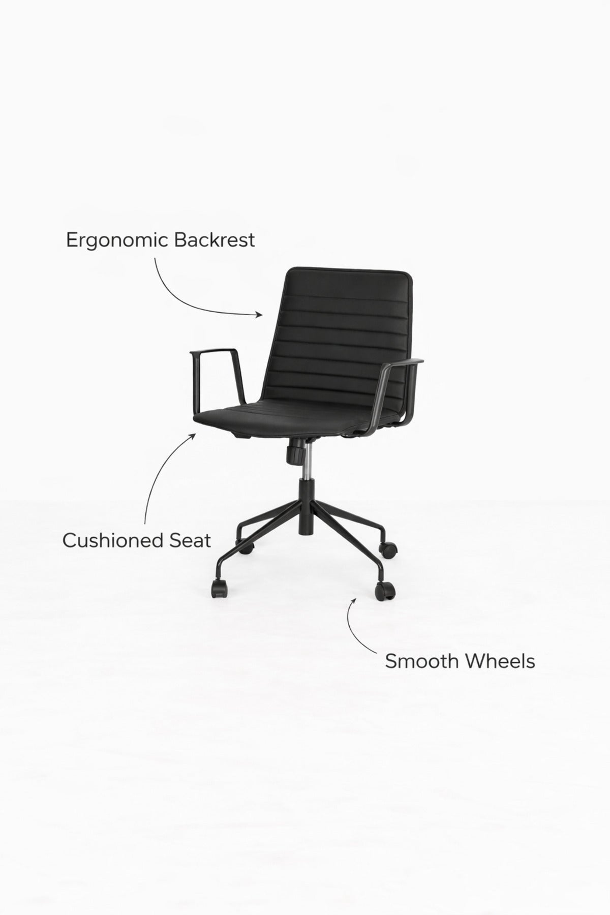 Orange Office Chair with Wheels √ê Modern Ergonomic Computer Chair with Armrests