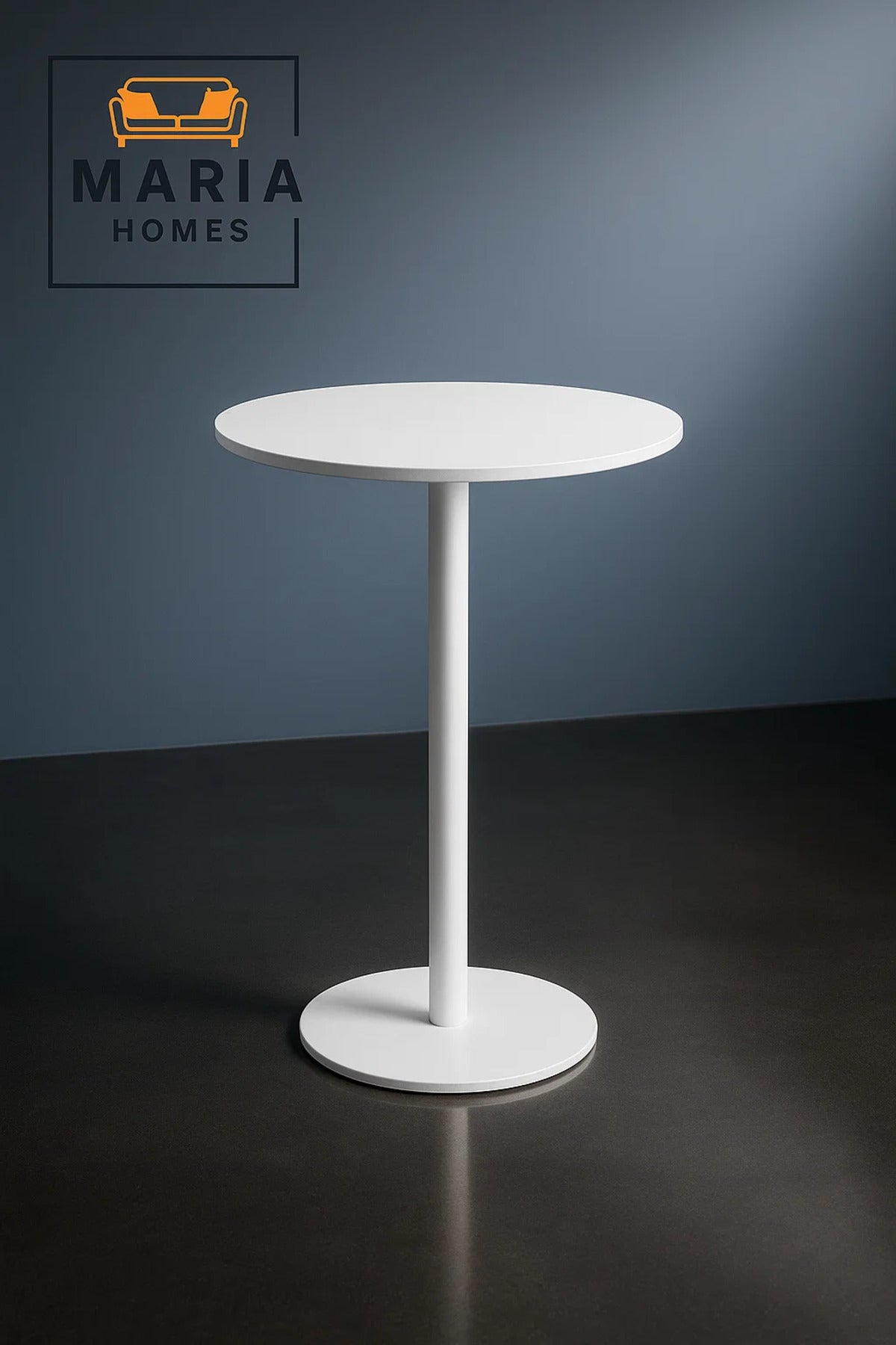 Sleek White Round Metal Cafe Table Ð Minimalist Design