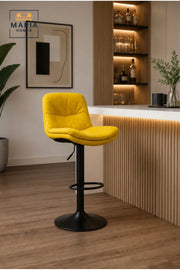 Adjustable Swivel Bar Stool with Cushioned Seat, Ergonomic Backrest and Footrest