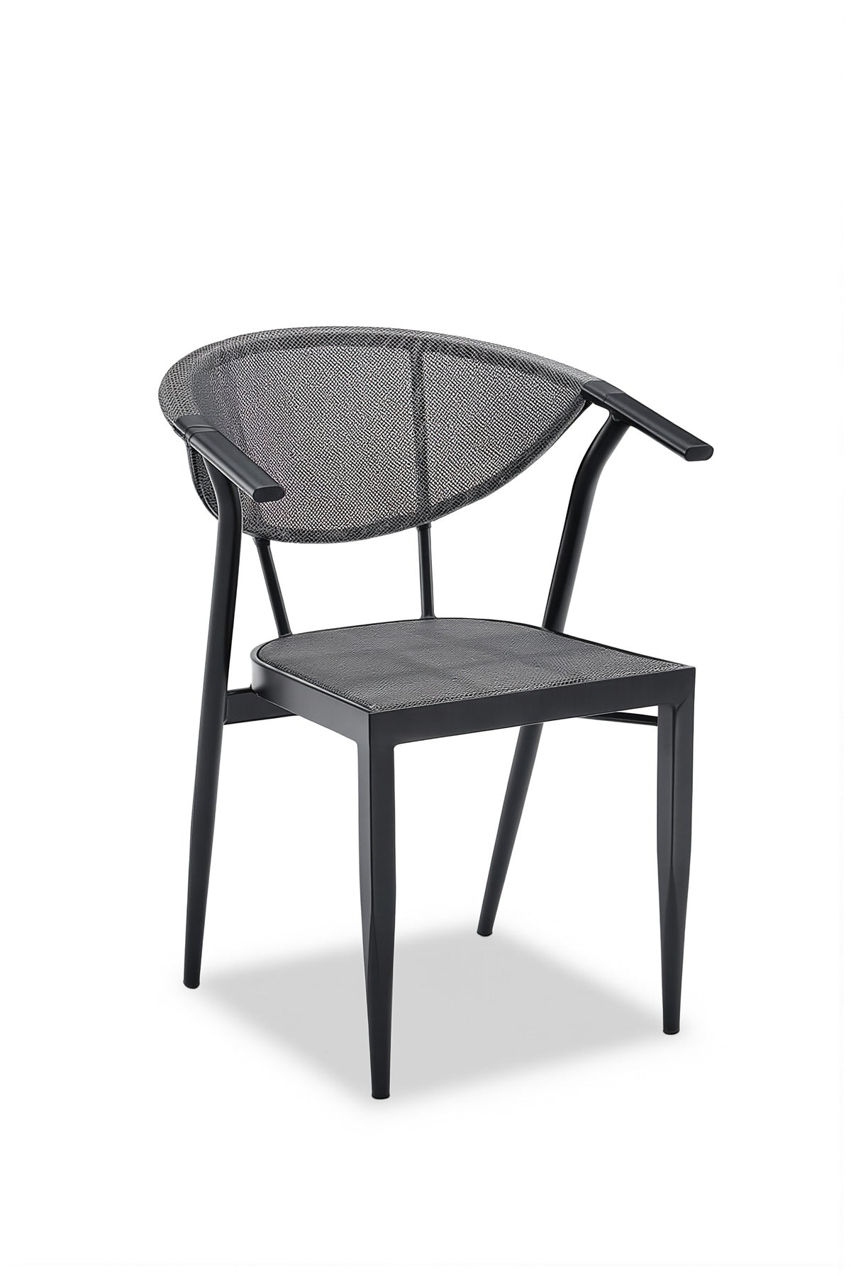 Modern Grey & Black Armchair Comfortable Metal Frame Mesh Back Dining and Office Chair
