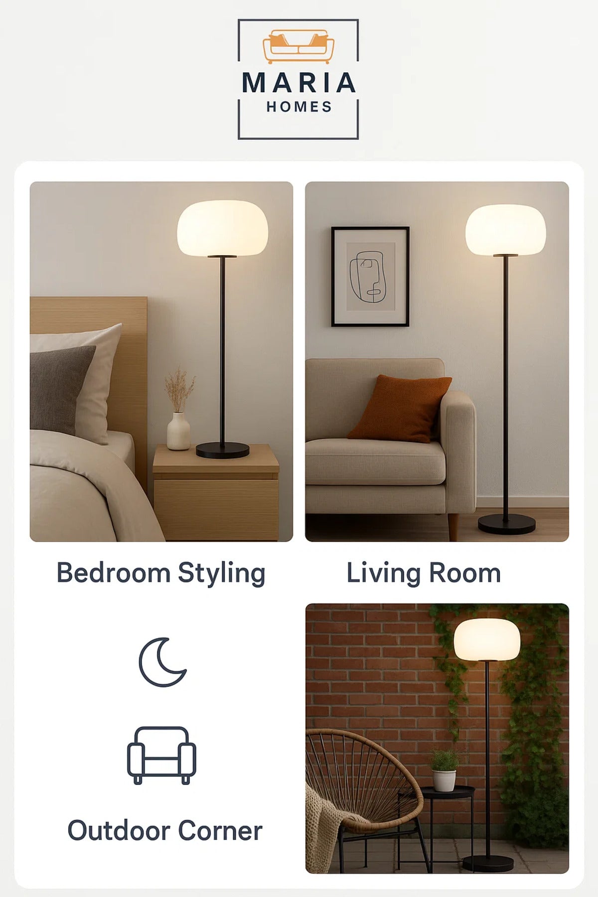 Modern Floor Lamp with Ribbed Oval Shade