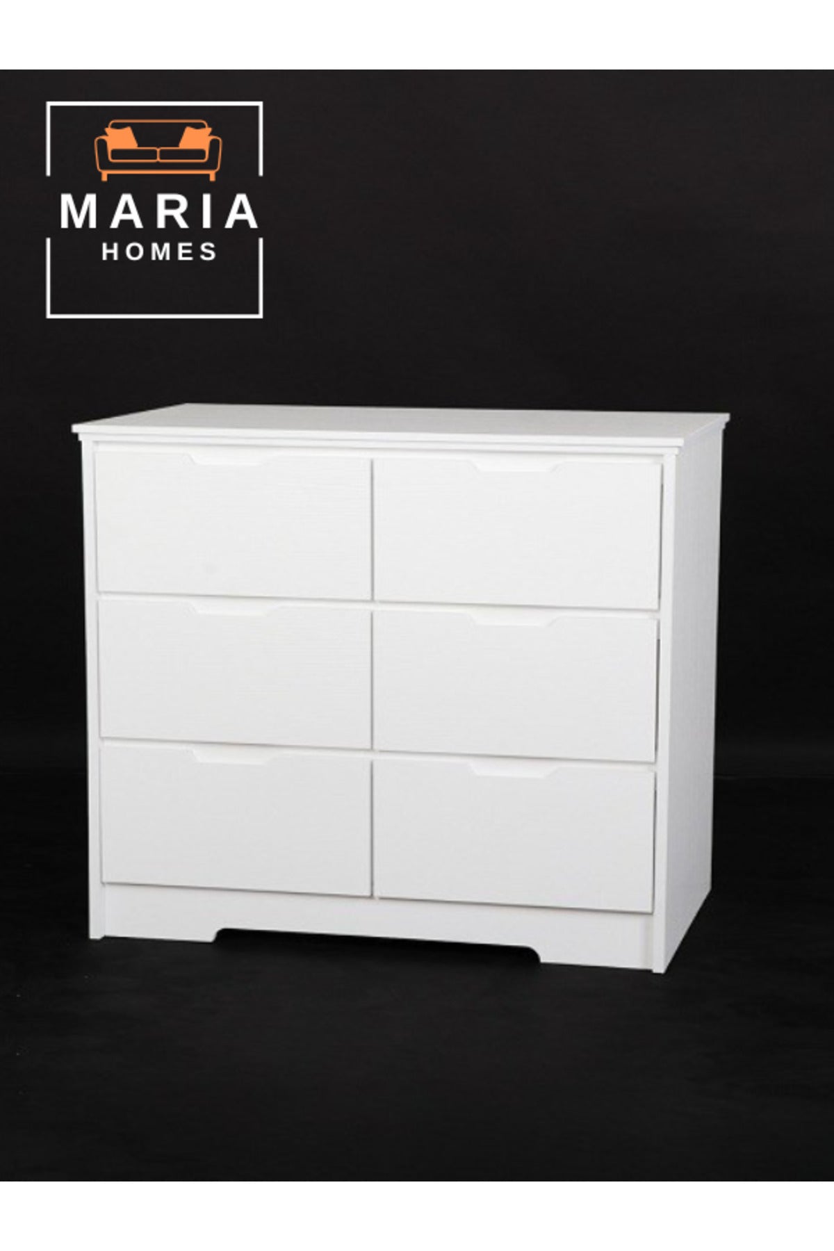 White 6-Drawer Storage Cabinet Ð Modern Wooden Dresser Organizer 80_48_80 cm