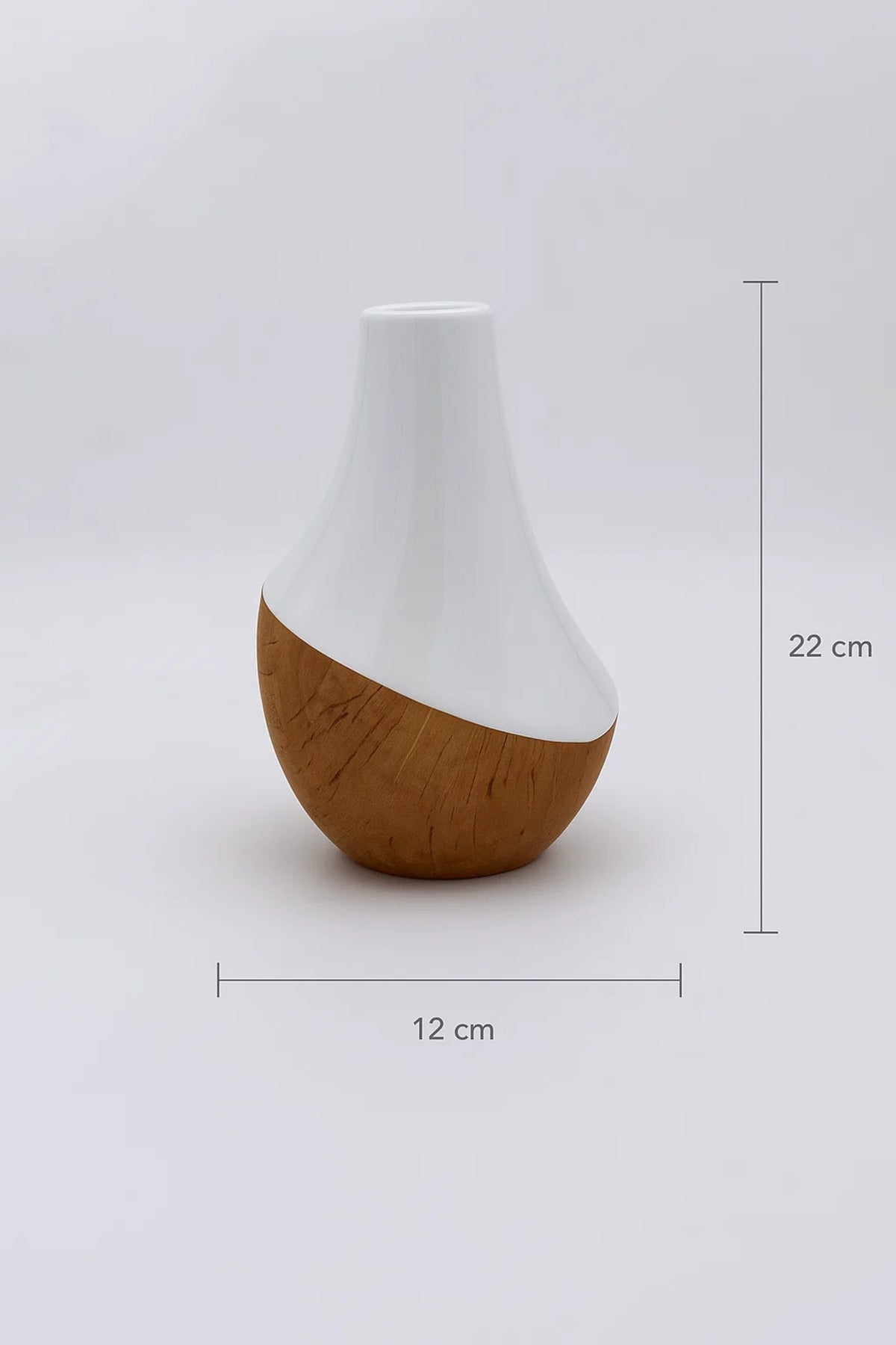 White and Cork Finish Ceramic Vase Ð Modern Medium-Sized Decorative Flower Pot