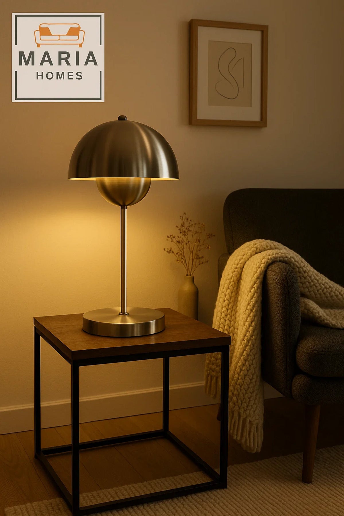 Brushed Metal Dome Desk Lamp