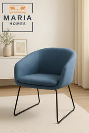 Modern Blue Fabric Accent Chair with Sleek Metal Legs Ð Ideal for Home & Office