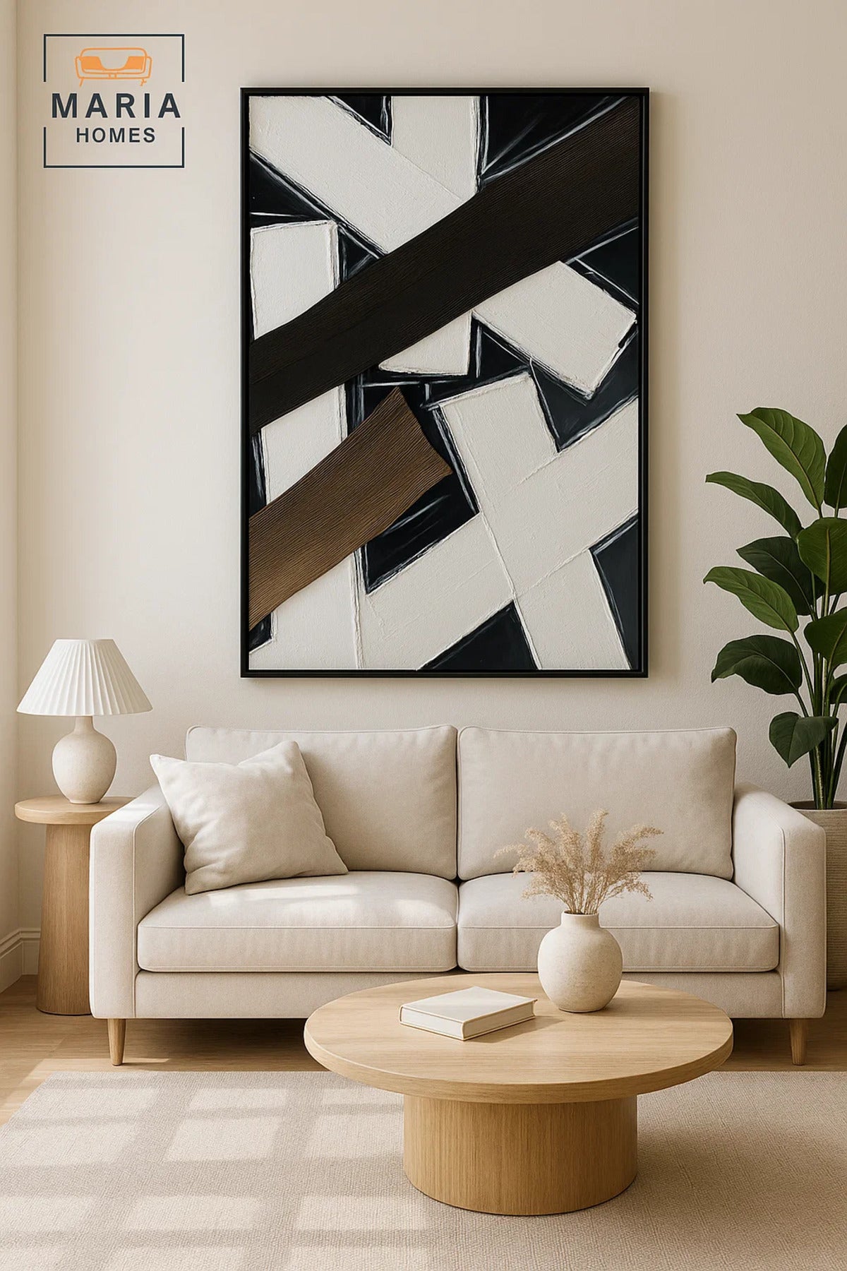 Modern Abstract Wall Art Ð Textured Black & White 3D Decorative Canvas for Home Decor