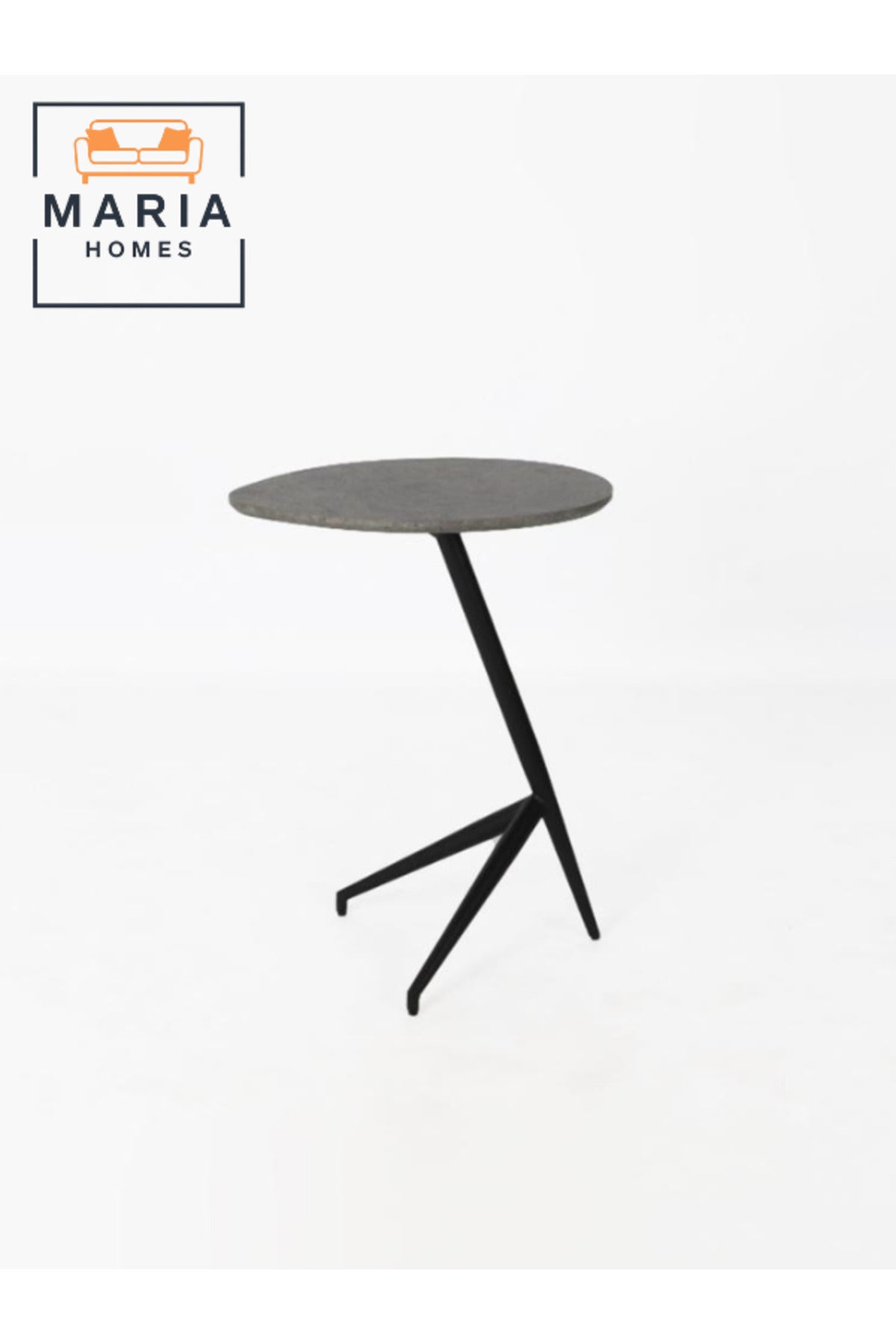 Gray Side Table Ð Modern Accent Coffee Table with Unique Base 50_39_65 cm