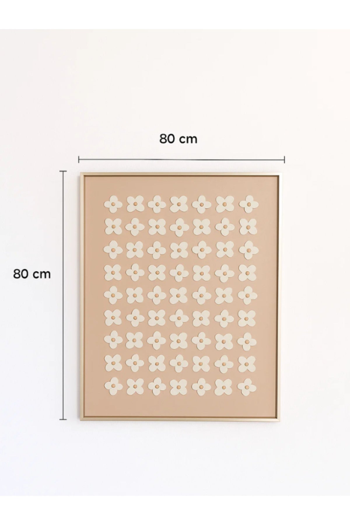 Modern Geometric Wall Art Ð 120_80 cm Beige Floral Pattern Framed Canvas DŽcor