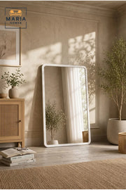 Modern Rounded Rectangle Wall Mirror √ê Decorative Vanity Mirror for Bathroom, Bedroom & Entryway