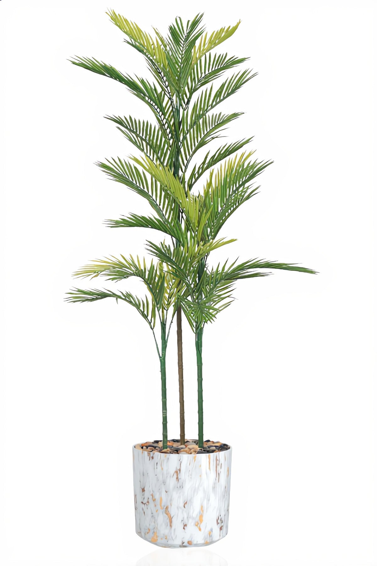165 cm Artificial Areca Palm Tree with 3 Branches in Gold with Pot – Indoor Décor