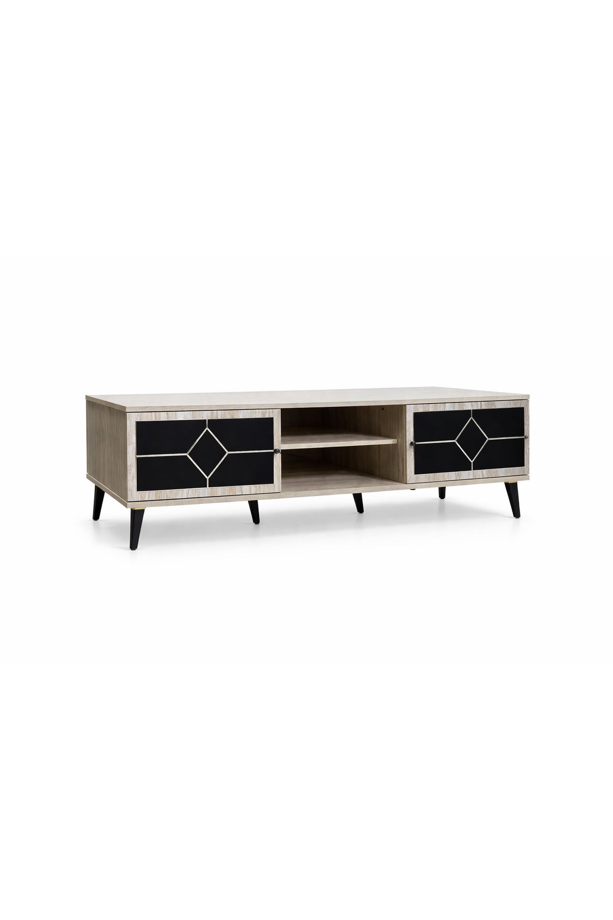 Modern Beige TV Stand with Storage Cabinets 180 _ 40 _ 45 cm