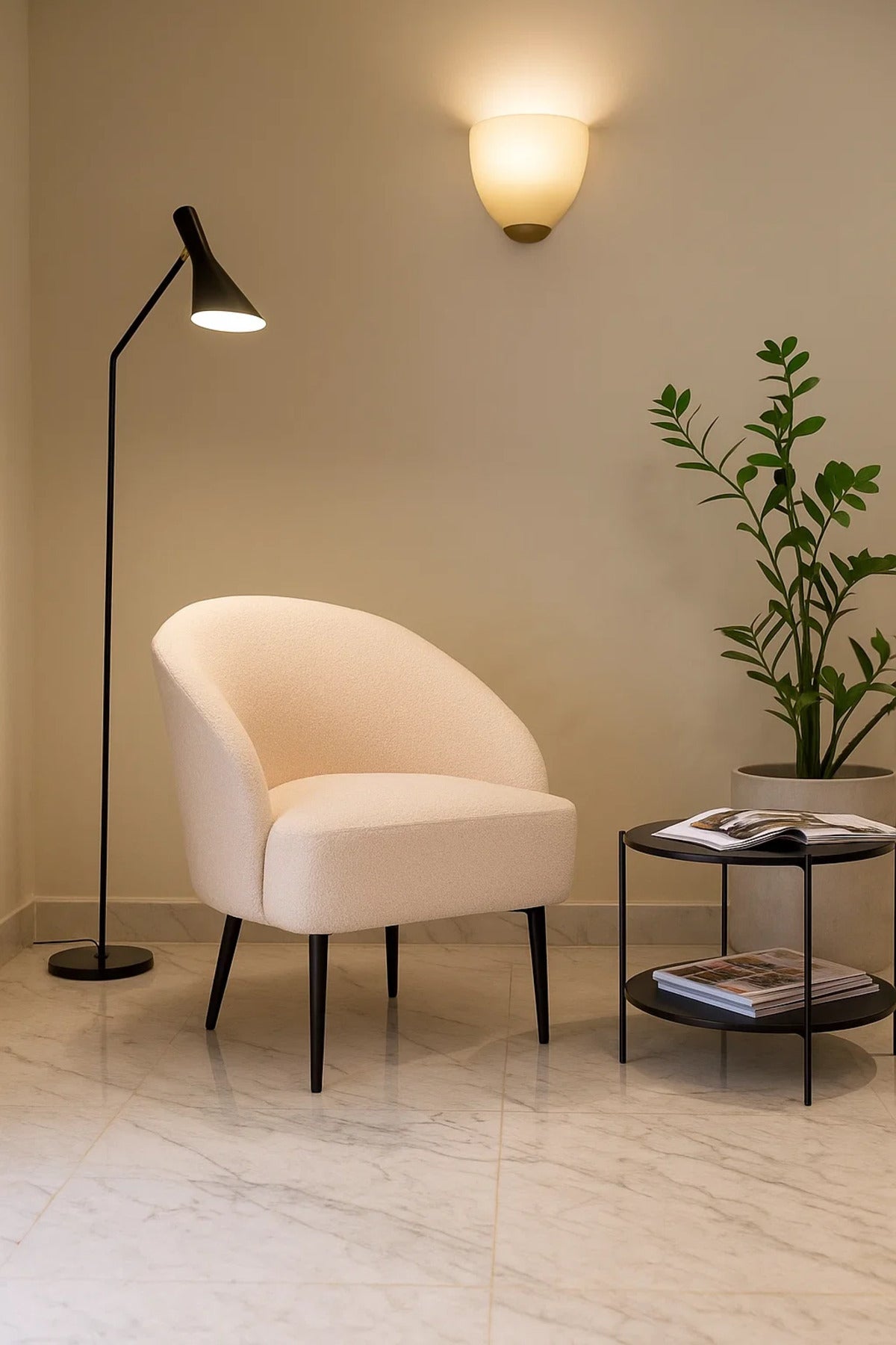 Modern Fabric Accent Armchair, Lounge Chair for Living Room, Bedroom & Office Cabin