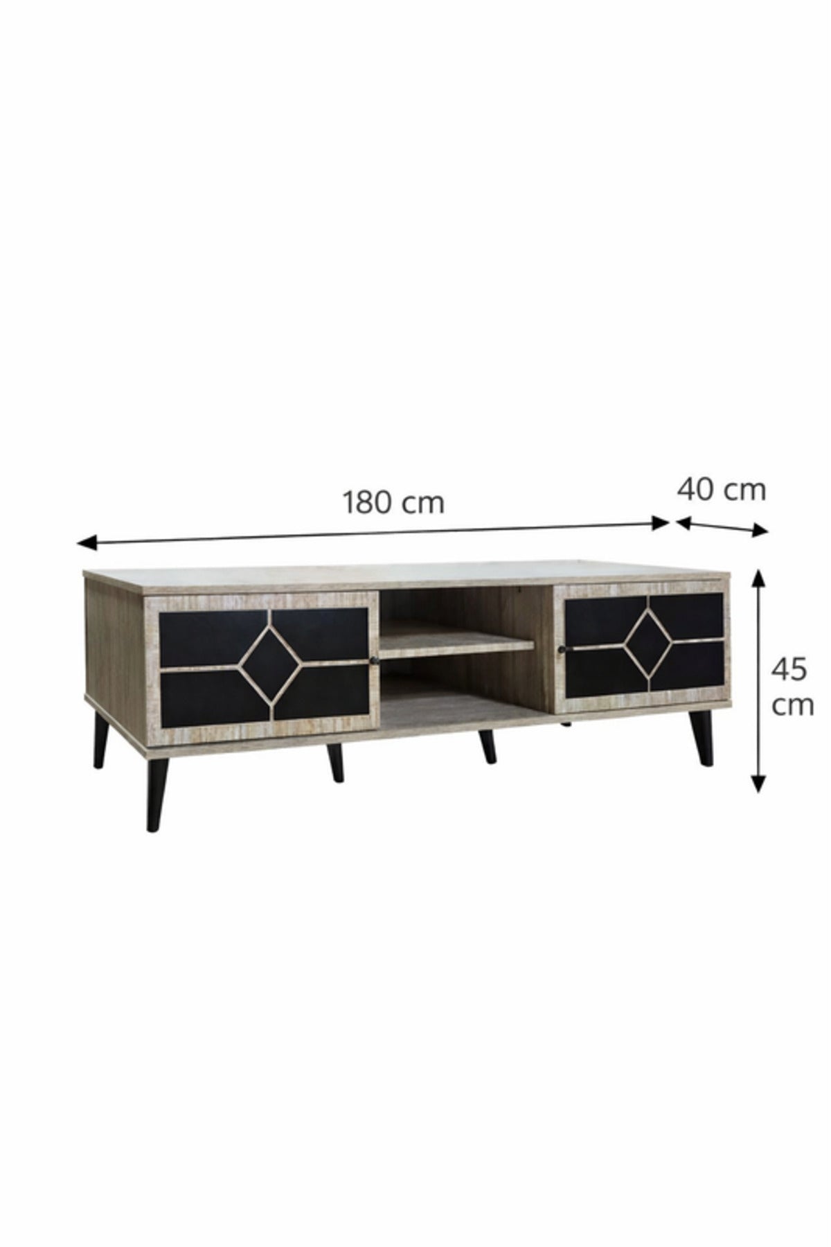 Modern Beige TV Stand with Storage Cabinets 180 _ 40 _ 45 cm