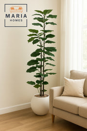 Artificial Alocasia Tree 230 cm – Tall Decorative Plant in White Plastic Pot