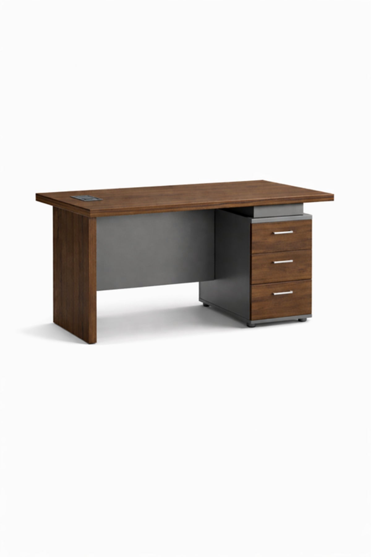 Modern Dark Brown Office Desk with Storage Drawers √ê Contemporary Executive Desk