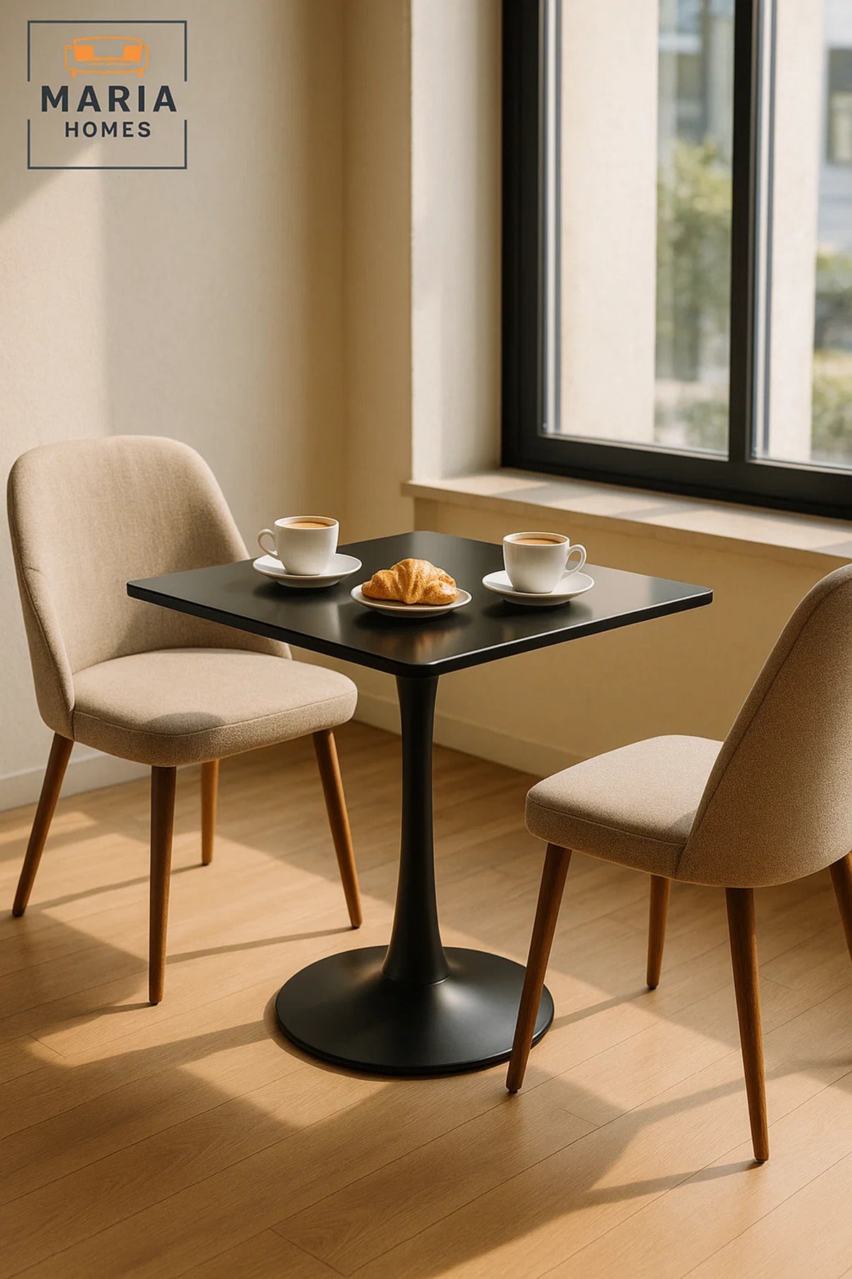 Rectangular Black Dining Table Ð Modern CafŽ, Restaurant, Office & Home Metal Furniture 60_60 cm