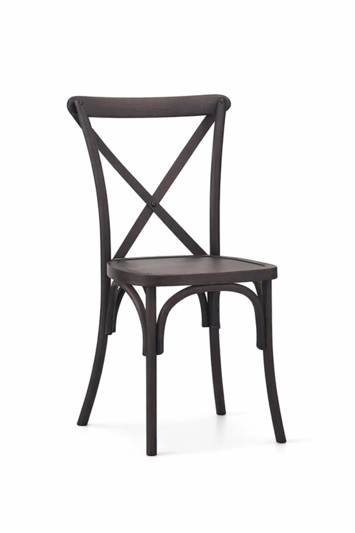 Dark Coffee Cross Back Wooden Dining Chair 42x43x87cm Caf≈Ω Restaurant dark coffee cross