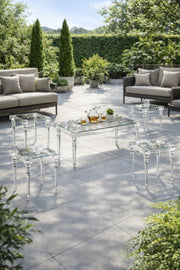 Luxury 5-Piece Glass Coffee Table Set with Acrylic Legs √ê Elegant Modern Design for Living Room