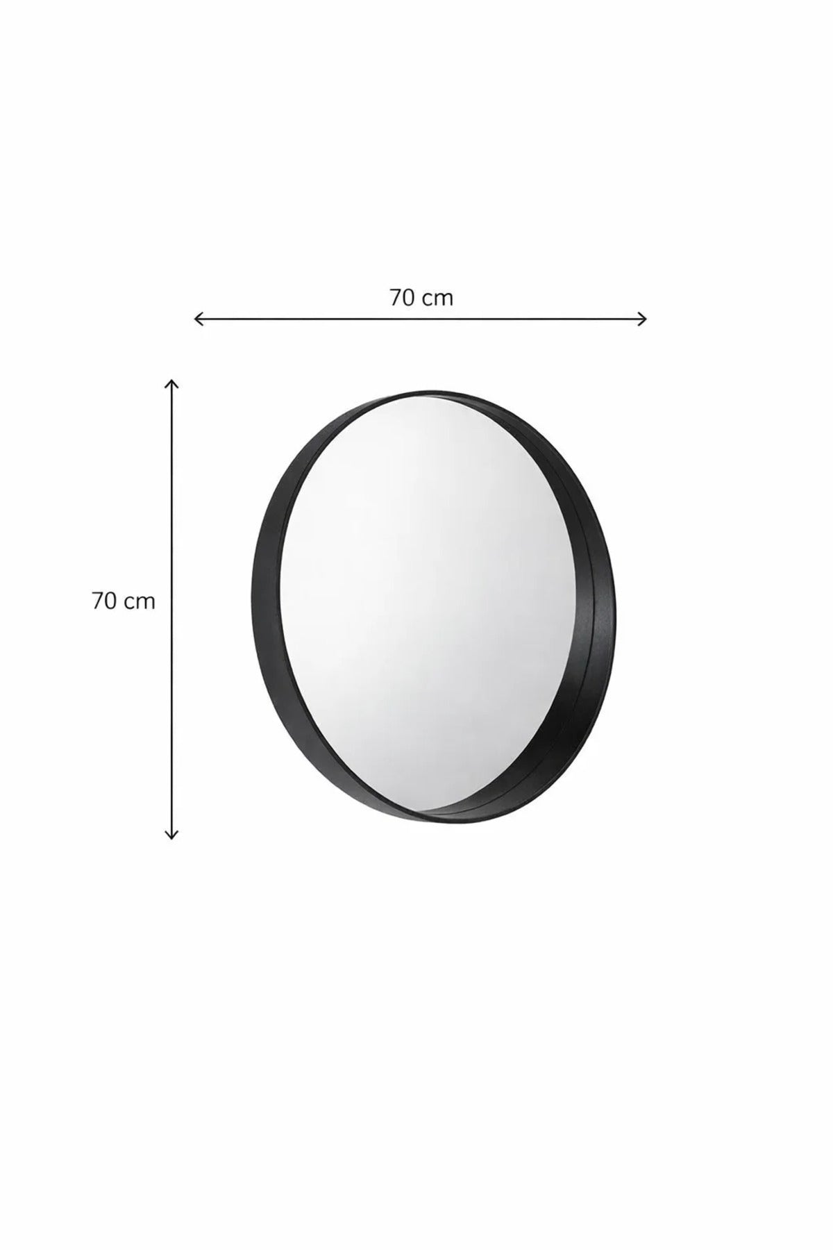 Modern Round Mirror Brown Wood Frame Wall Mounted M50 Decor 70x70cm Living