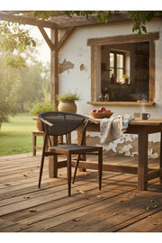 Coffee Modern Dining Chair with Mesh Back and Armrests coffee modern dining Garden
