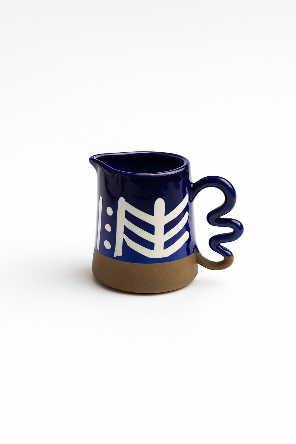 Dark Blue and White Ceramic Jug Ð Artistic Modern Decorative Pitcher